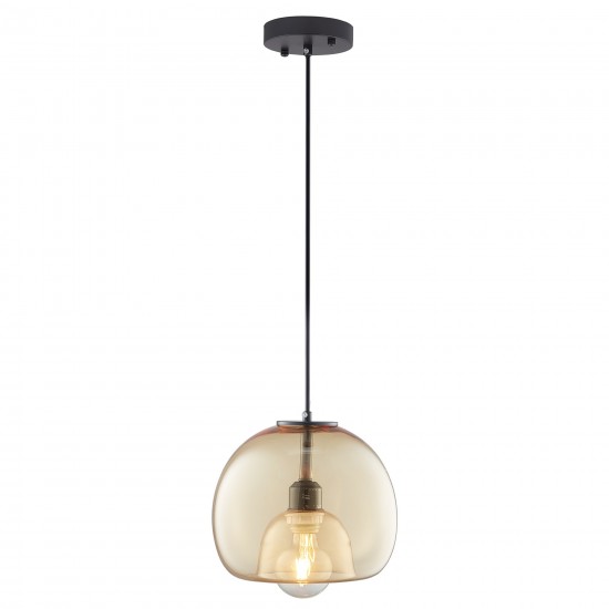 Carro Home Karina Glass Globe Pendant Light – Amber