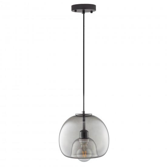 Carro Home Karina Glass Globe Pendant Light – Smoke Gray