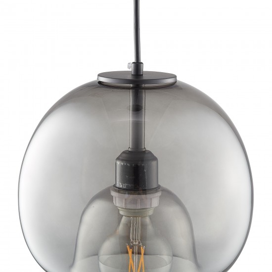 Carro Home Karina Glass Globe Pendant Light – Smoke Gray