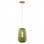 Carro Home Circulus Light Green Ribbed Glass Pendant Light