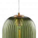 Carro Home Circulus Light Green Ribbed Glass Pendant Light