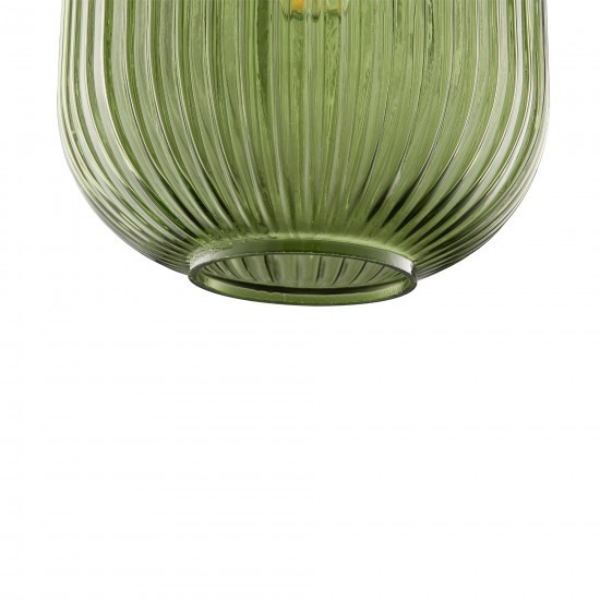 Carro Home Circulus Light Green Ribbed Glass Pendant Light