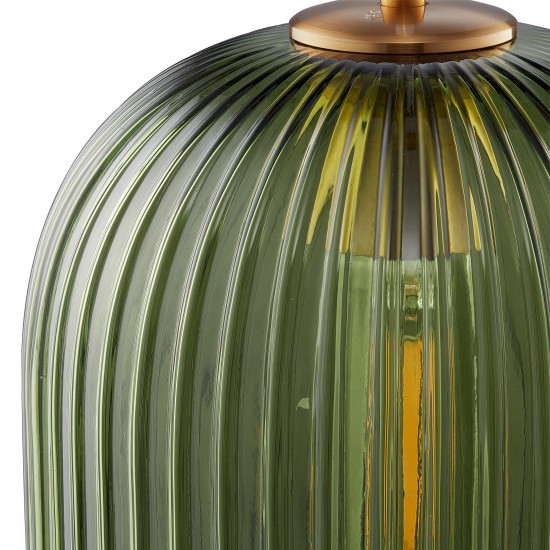 Carro Home Circulus Light Green Ribbed Glass Pendant Light