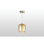 Carro Home Lowell Brilliant Amber Glass Pendant Light