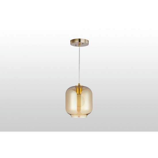 Carro Home Lowell Brilliant Amber Glass Pendant Light