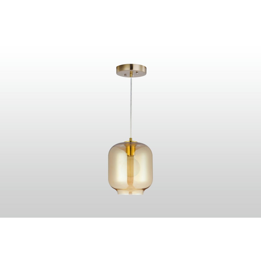 Carro Home Lowell Brilliant Amber Glass Pendant Light