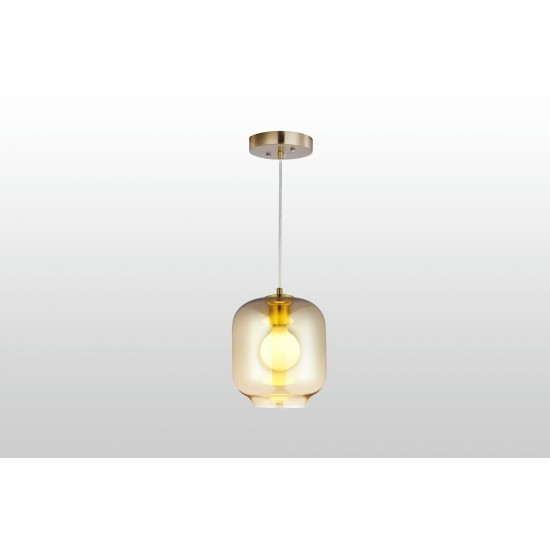 Carro Home Lowell Brilliant Amber Glass Pendant Light