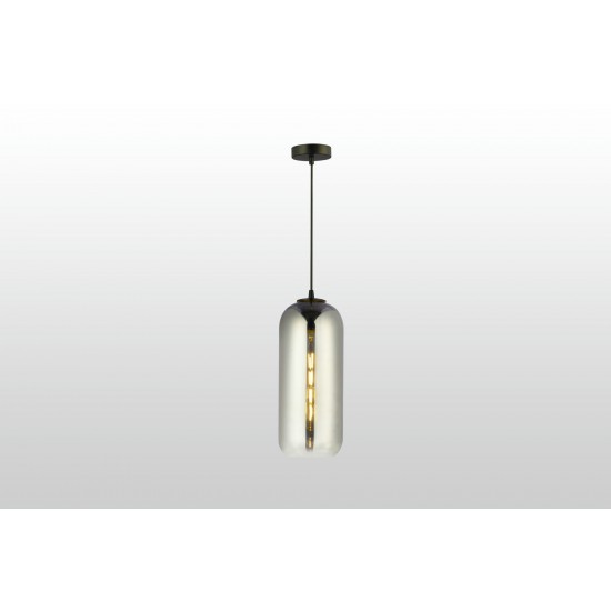 Carro Home Oriyan Cylinder Glass Pendant Light – Smoke Gray