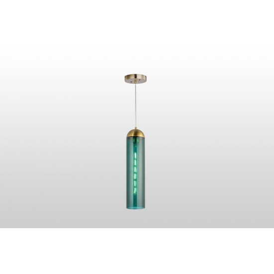 Carro Home Gidra Cylinder Glass Pendant Light – Forest Green