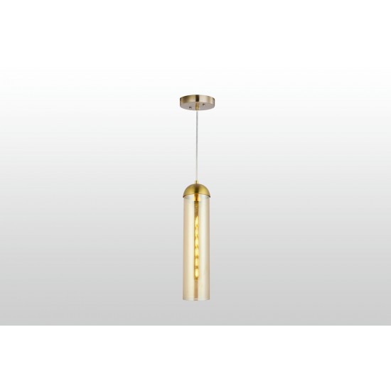 Carro Home Gidra Cylinder Glass Pendant Light – Brilliant Amber