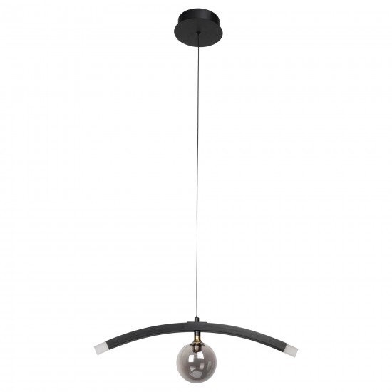 Carro Home Smoky Gray Glass Shade Creative Led Pendant Light-Smoke Gray