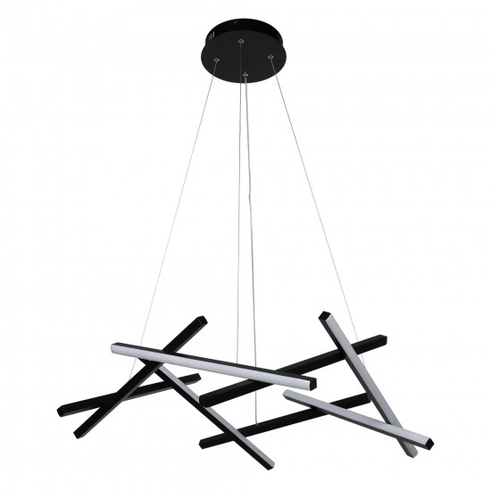 Caro Home Living Room Hanging Black Led Pendant Light-Matte Black