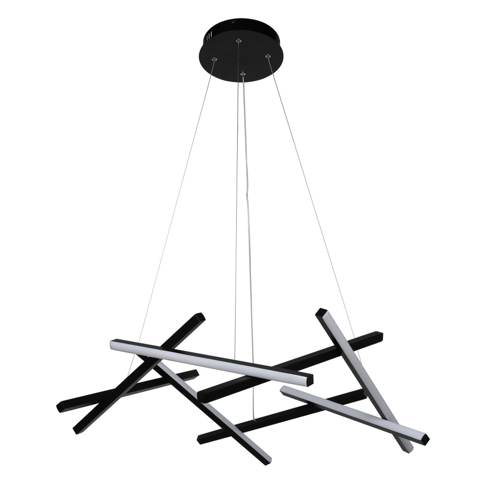 Caro Home Living Room Hanging Black Led Pendant Light-Matte Black