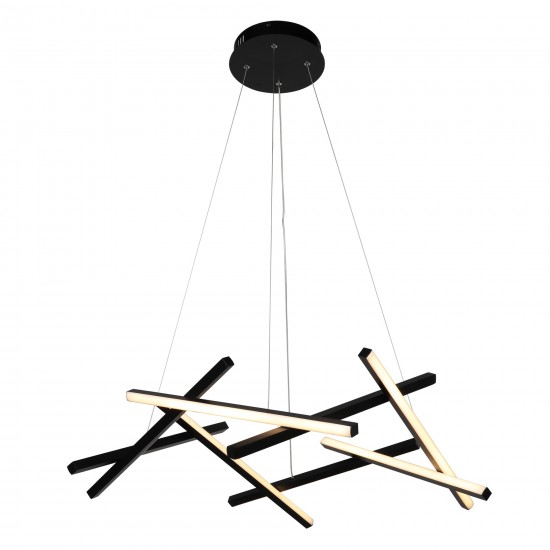 Caro Home Living Room Hanging Black Led Pendant Light-Matte Black