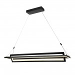 Rectangular 2-Light Adjustable Direction Led Pendant Light - Matte Black