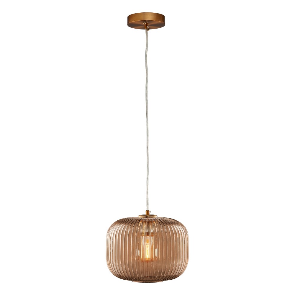 Carro Home Circulus Big Champagne Ribbed Glass Pendant Light