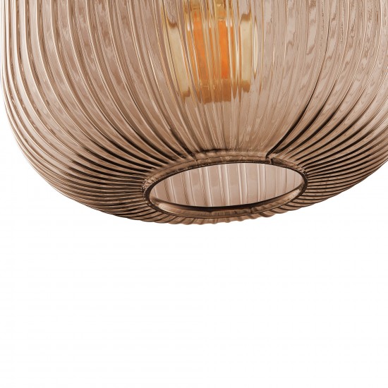 Carro Home Circulus Big Champagne Ribbed Glass Pendant Light