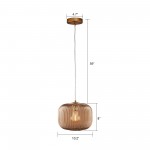 Carro Home Circulus Big Champagne Ribbed Glass Pendant Light