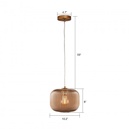 Carro Home Circulus Big Champagne Ribbed Glass Pendant Light