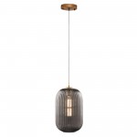 Carro Home Circulus Smoky Gray Ribbed Glass Pendant Light