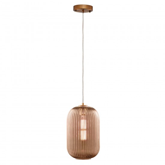 Carro Home Circulus Champagne Ribbed Glass Pendant Light