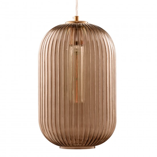 Carro Home Circulus Champagne Ribbed Glass Pendant Light