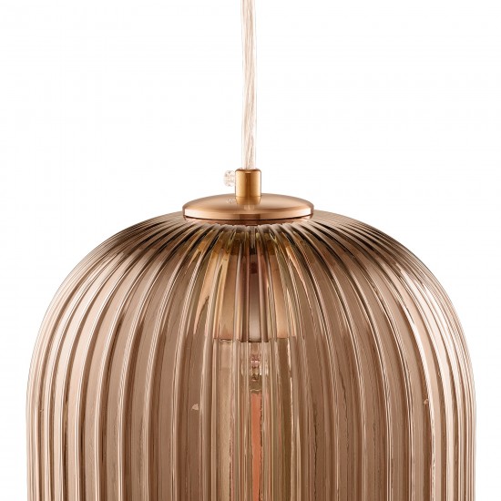 Carro Home Circulus Champagne Ribbed Glass Pendant Light