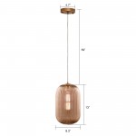 Carro Home Circulus Champagne Ribbed Glass Pendant Light