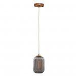 Carro Home Circulus Little Smoky Gray Ribbed Glass Mini Pendant Light