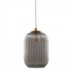 Carro Home Circulus Little Smoky Gray Ribbed Glass Mini Pendant Light