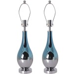 Lola 28" Table Lamp (Set Of 2) - Blue Chrome Ombre