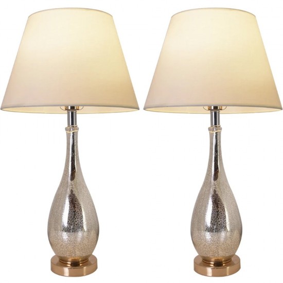 Lola 28" Table Lamp (Set Of 2) - Gold Mercury