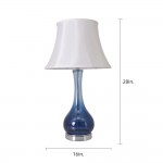 Melati 28" Table Lamp With Foldable Lampshad (Set Of 2) - Blue Ombre