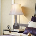 Melati 28" Table Lamp With Foldable Lampshad (Set Of 2) - Smoke Grey Ombre