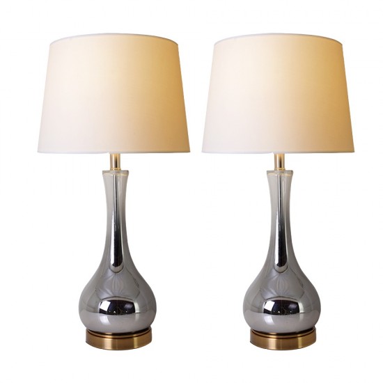 Melati 28" Table Lamp (Set Of 2) - Chrome Grey Ombre