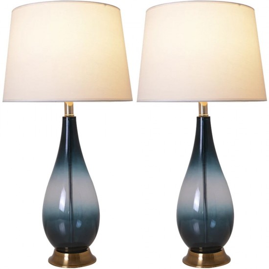 Lola 28" Table Lamp (Set Of 2) - Dark Green Ombre