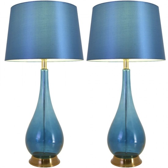 Lola Big 30" Table Lamp (Set Of 2) - Blue Ombre