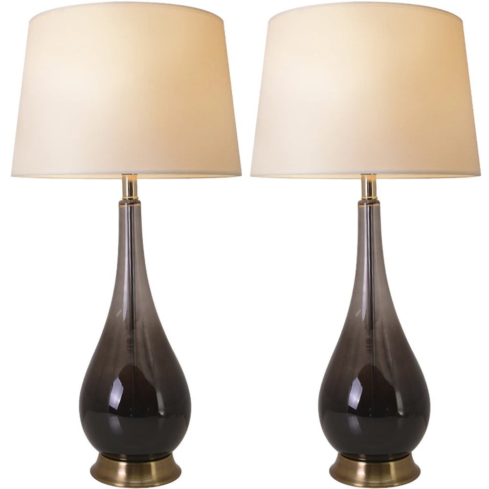 Lola Big 30" Table Lamp (Set Of 2) - Smoke Grey Ombre