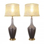 Clavel Glass Table Lamp 31" - Gray Ombre/Golden Yarn Shade (Set Of 2)