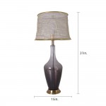 Clavel Glass Table Lamp 31" - Gray Ombre/Golden Yarn Shade (Set Of 2)