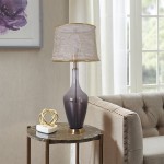 Clavel Glass Table Lamp 31" - Gray Ombre/Golden Yarn Shade (Set Of 2)