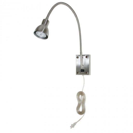 Brushed steel Metal Led gooseneck - Reading lamp