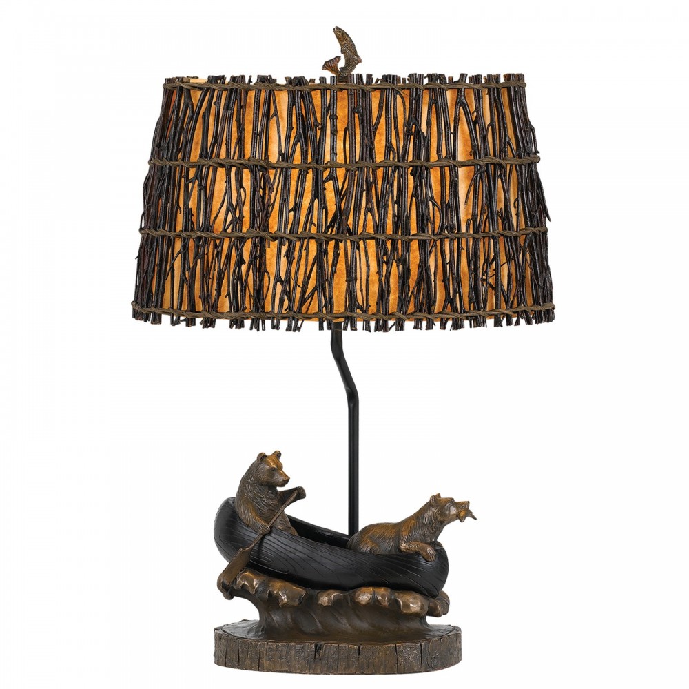 Antique bronze Resin Bear - Table lamp, BO-2732TB