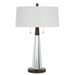 Mirror/black Resin and mirror Caserta - Table lamp