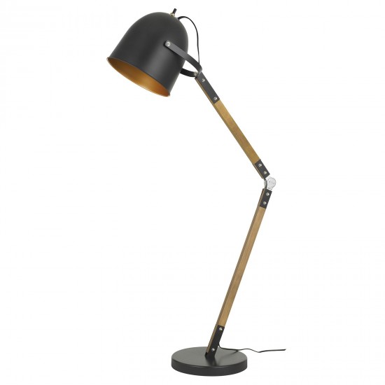 Matte black/wood Metal Binimi - Floor lamp