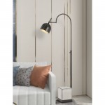 Black/cement Metal/cement Beaumont - Floor lamp