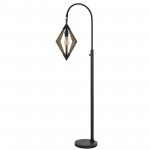 Black/wood Metal/pine wood Valence - Floor lamp