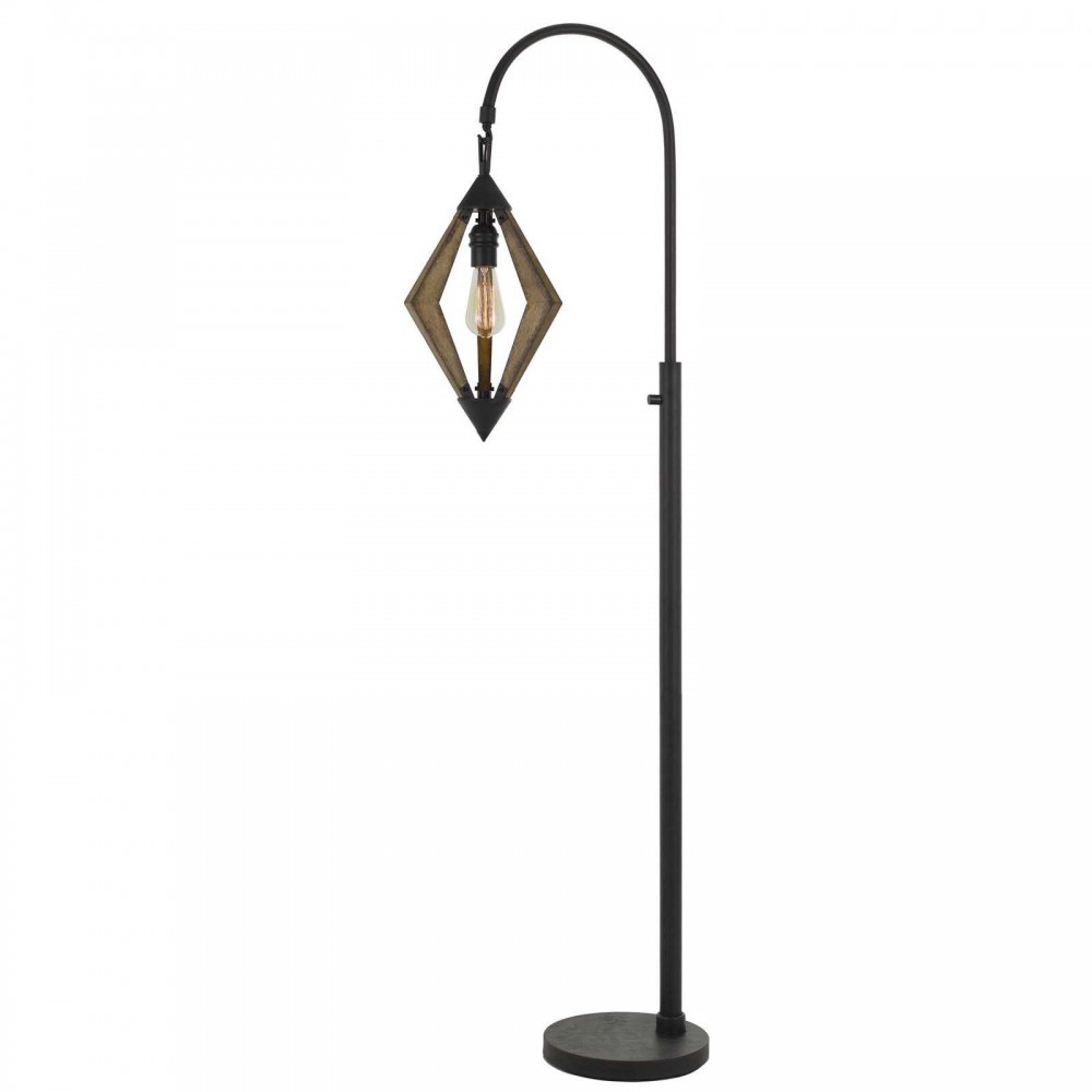 Black/wood Metal/pine wood Valence - Floor lamp