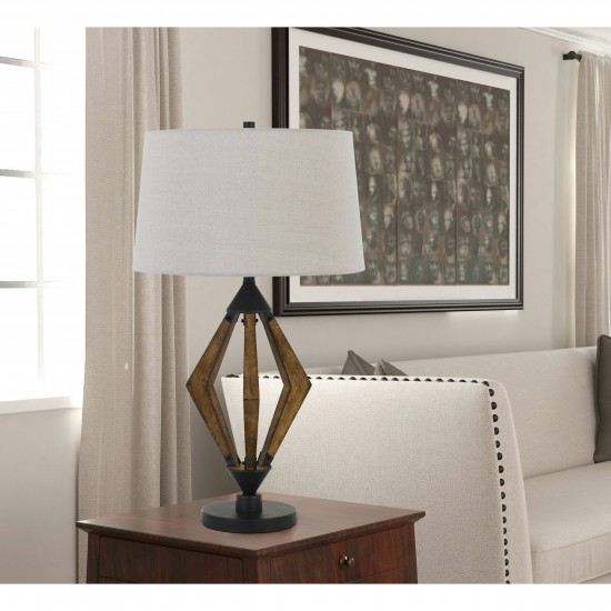 Black/wood Metal/pine wood Valence - Table lamp