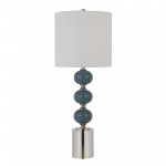 Slate blue/chrome Metal/ceramic Malaga - Table lamp